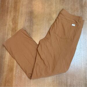 Orvis Men's Fleece Lined Stretch Fabric Pant Straight Leg Tan Sz 34X30
